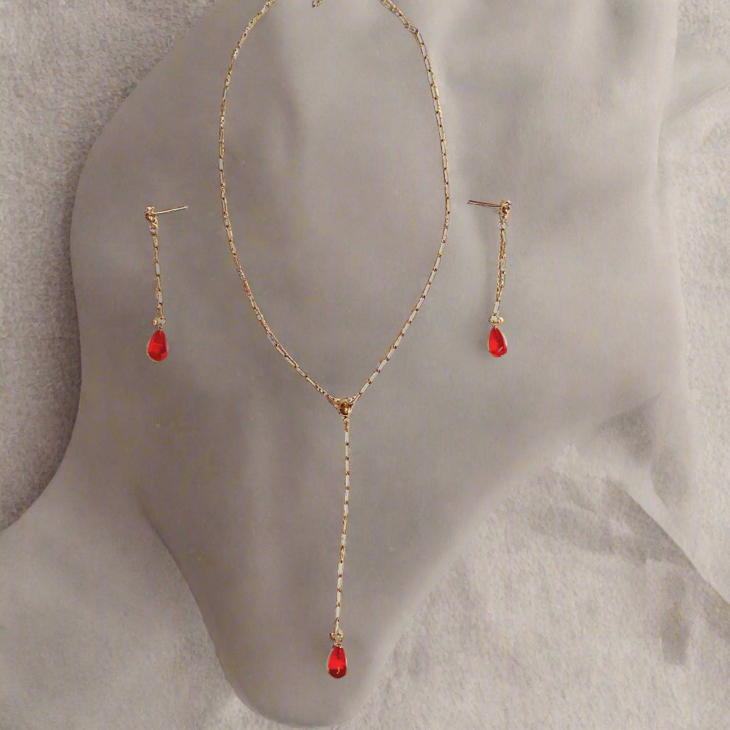 14K gold plated stainless steel handmade  non tarnish pomegranate seeds jewelry set