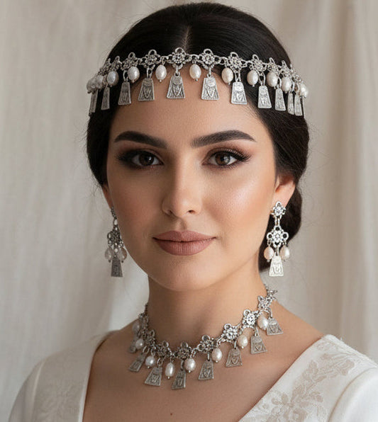 Armenian traditional jewelry for wedding with natural pearls