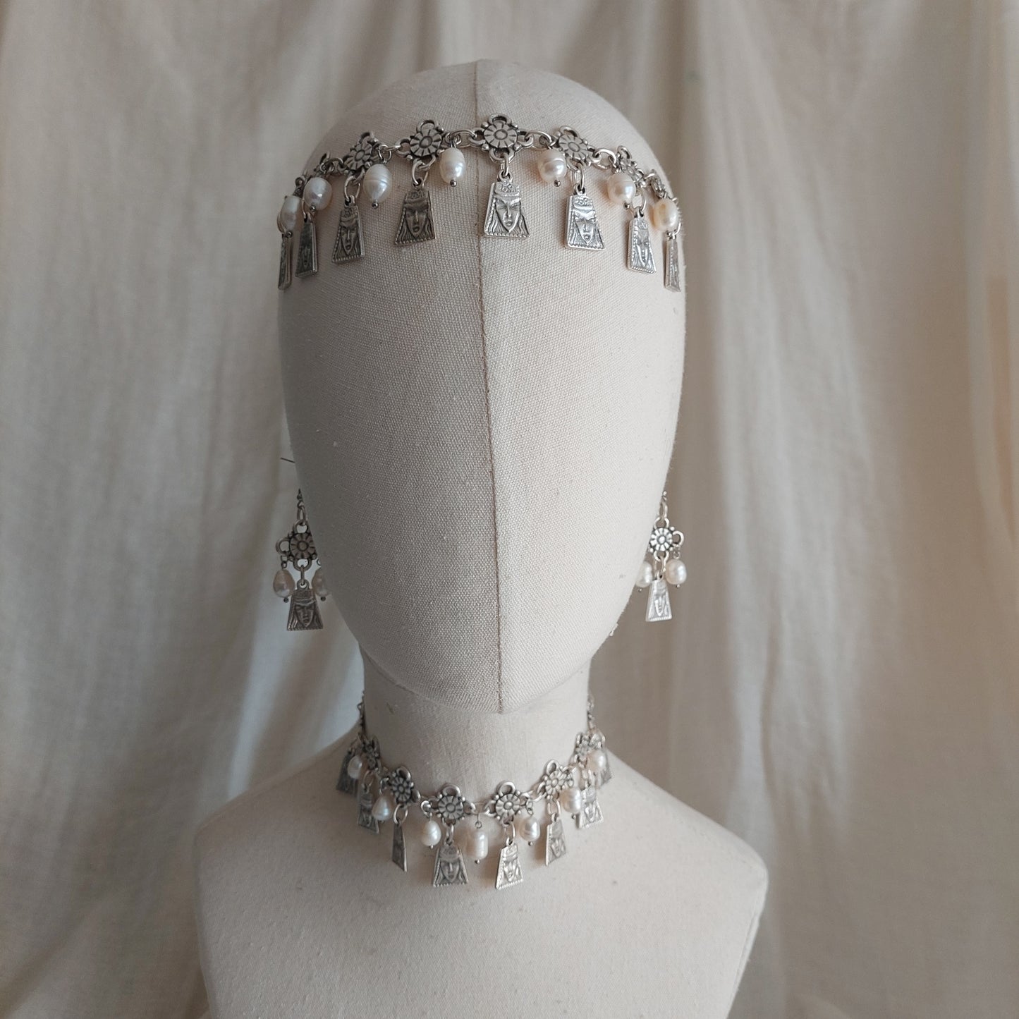 Armenian traditional jewelry for wedding with natural pearls