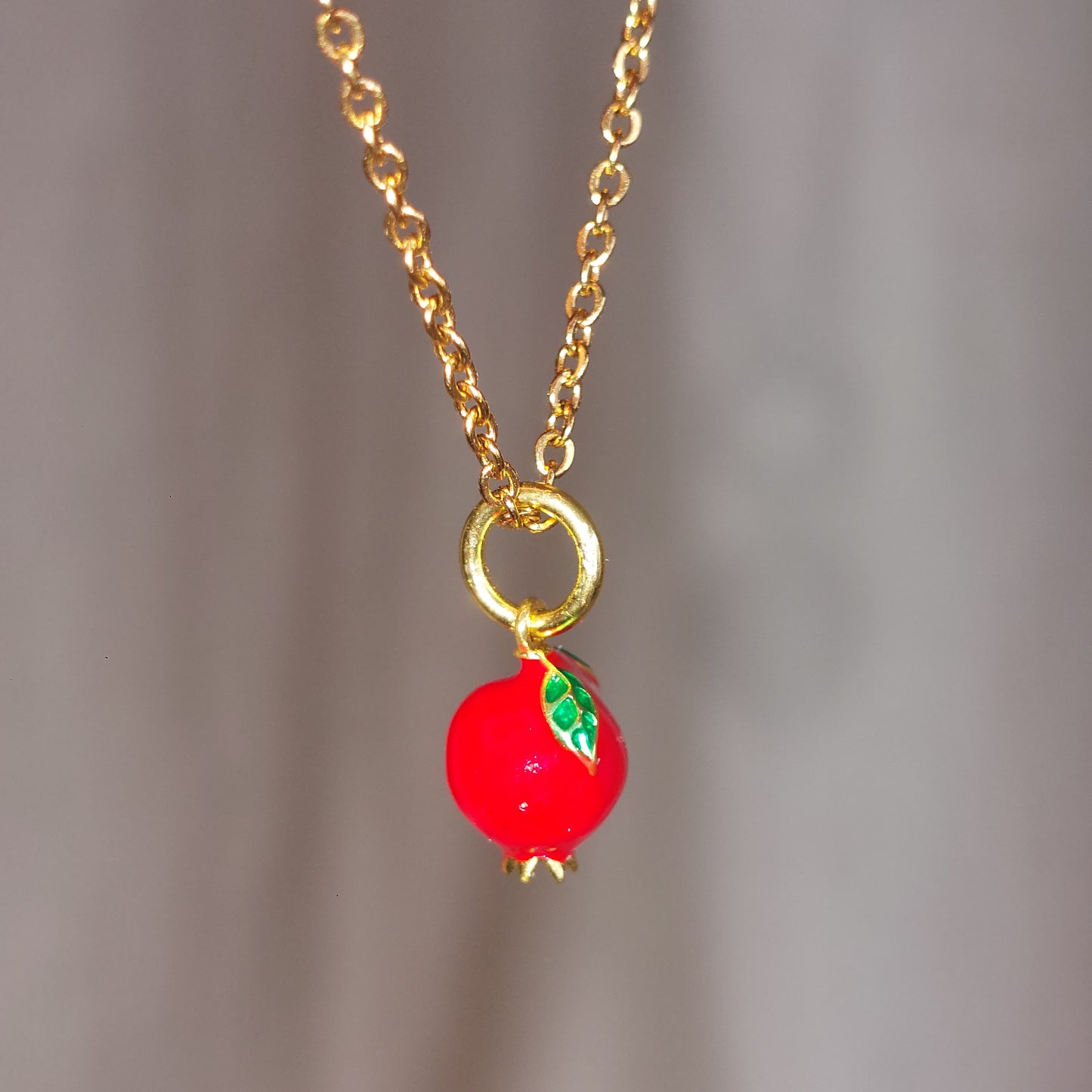 Small delicate Enamel high quality pomegranate charm for jewelry making