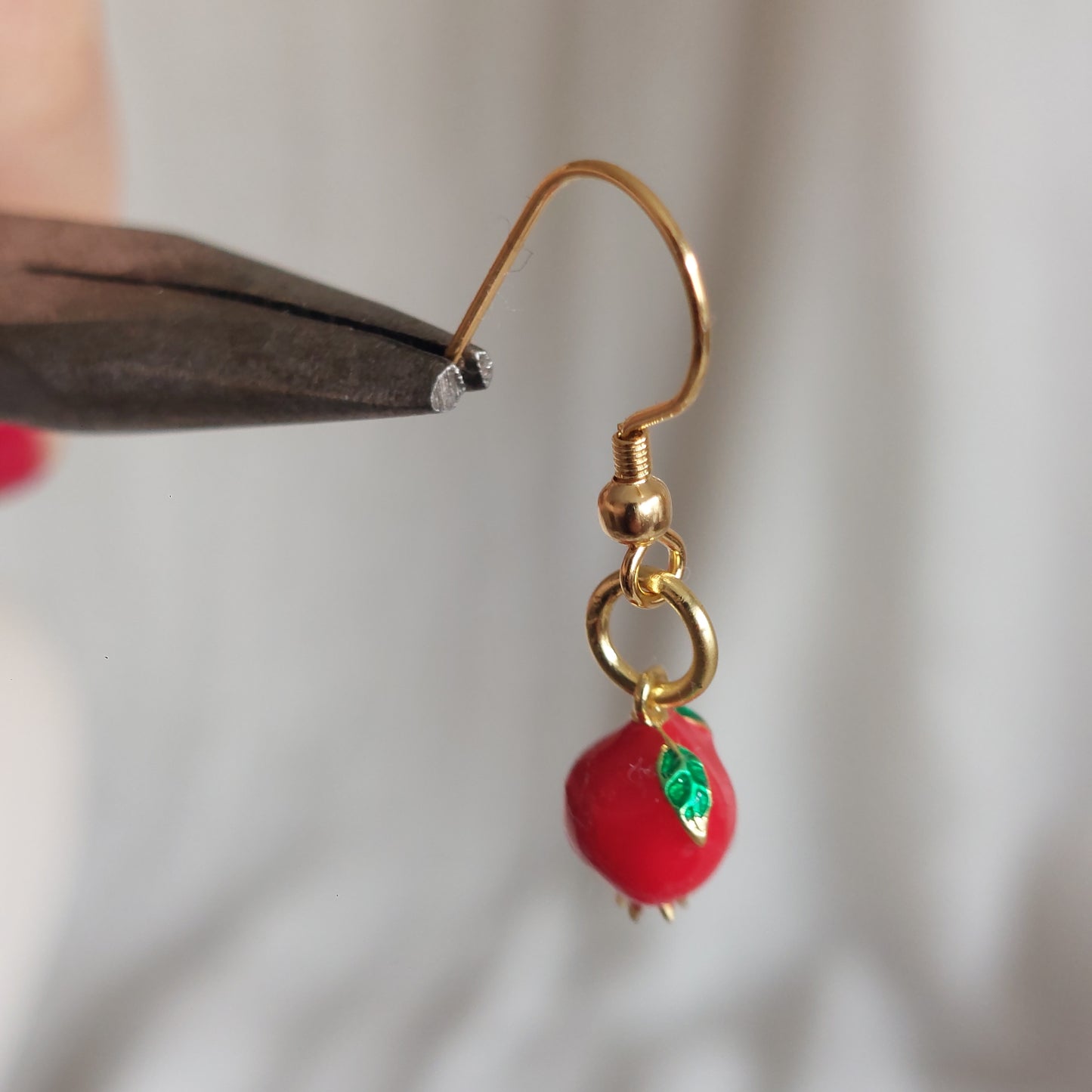 Small delicate Enamel high quality pomegranate charm for jewelry making
