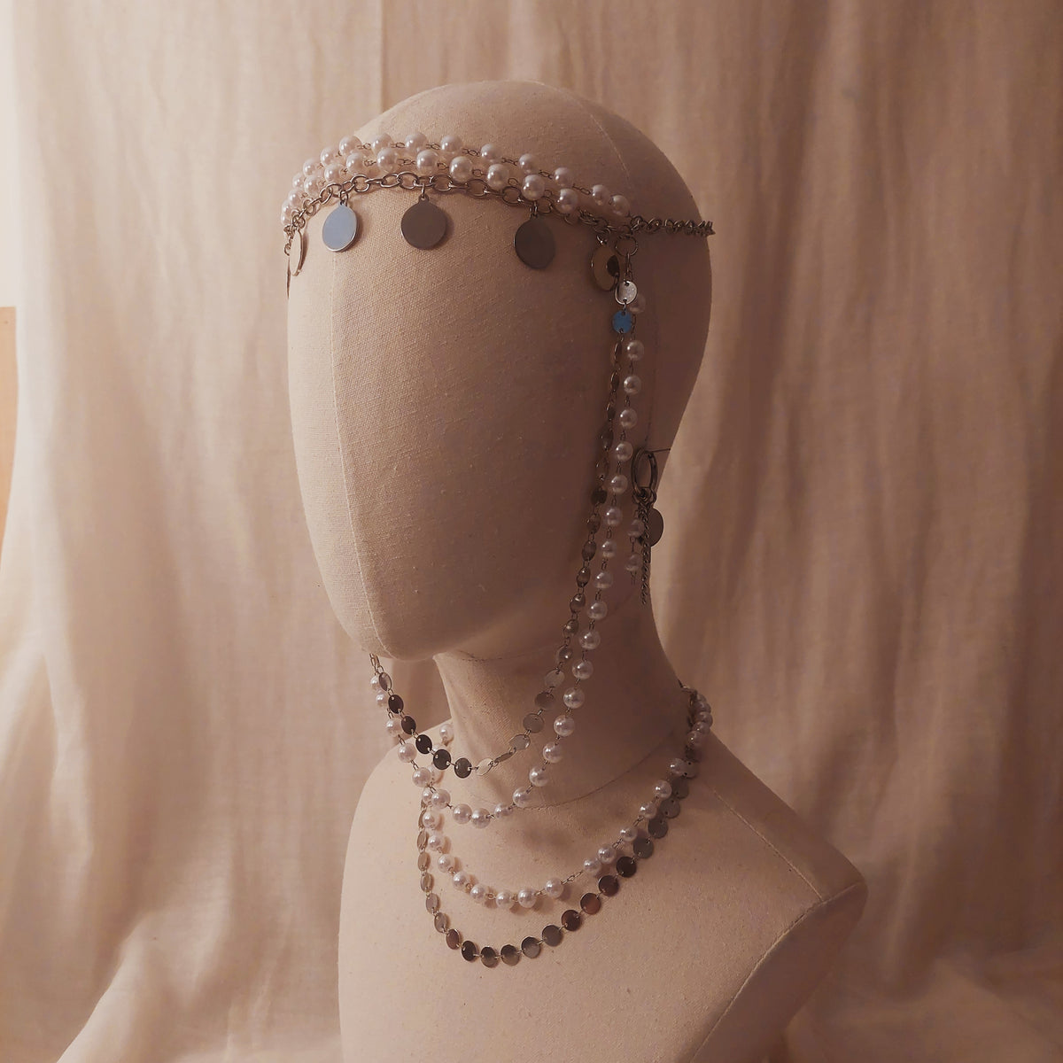 Armenian traditional layered headpiece with earrings and necklace  for wedding