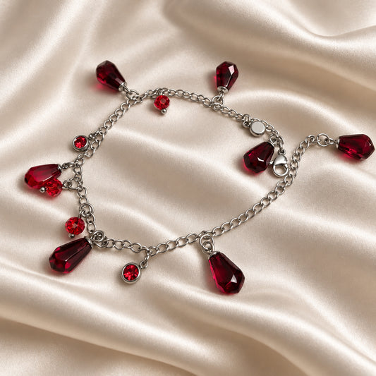18K gold plated handmade stainless still pomegranate bracelet  with resin  beads