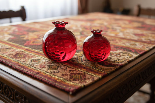 Set of two Crystal  pomegranates for home decoration