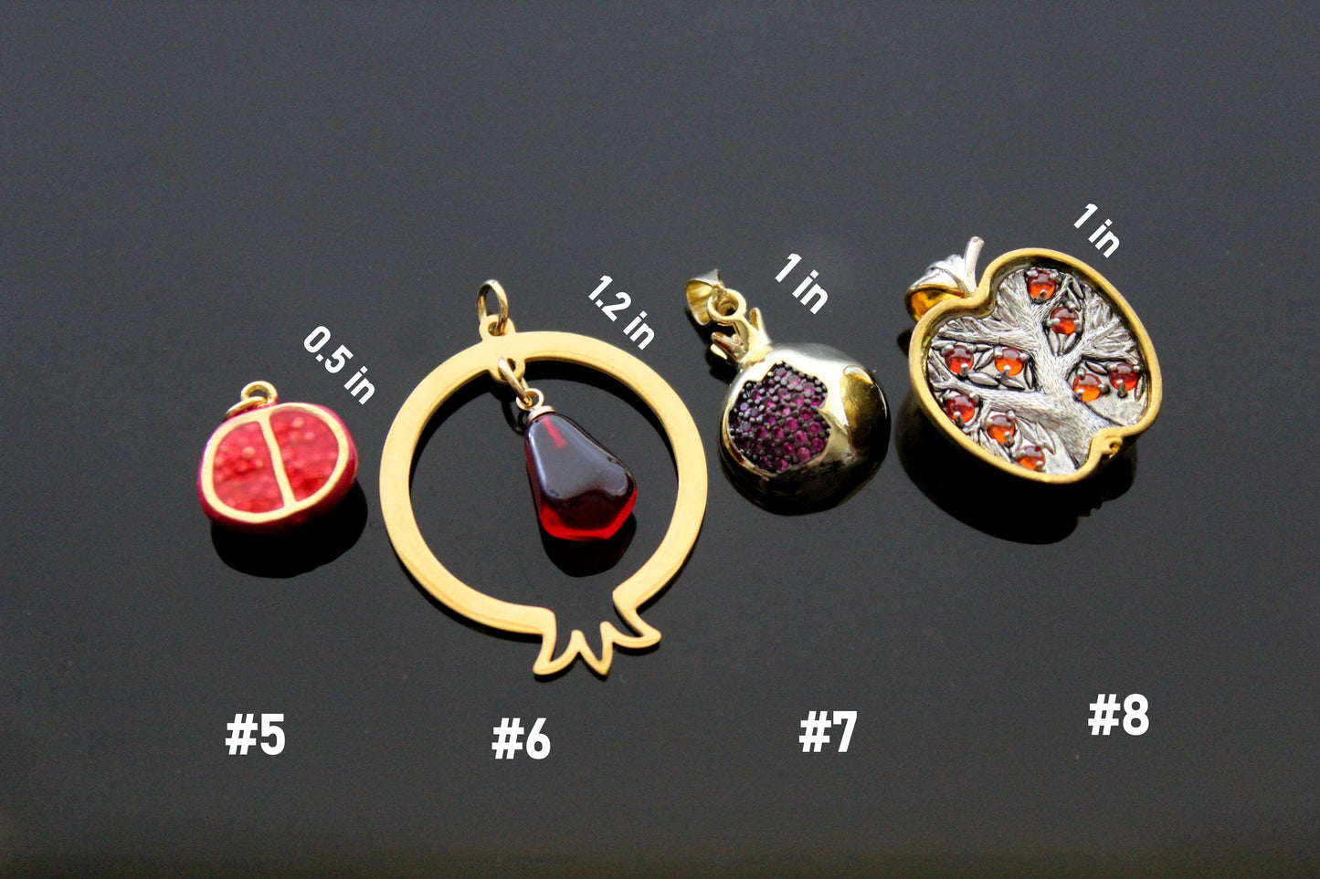 Pomegranate charms for jewelry making