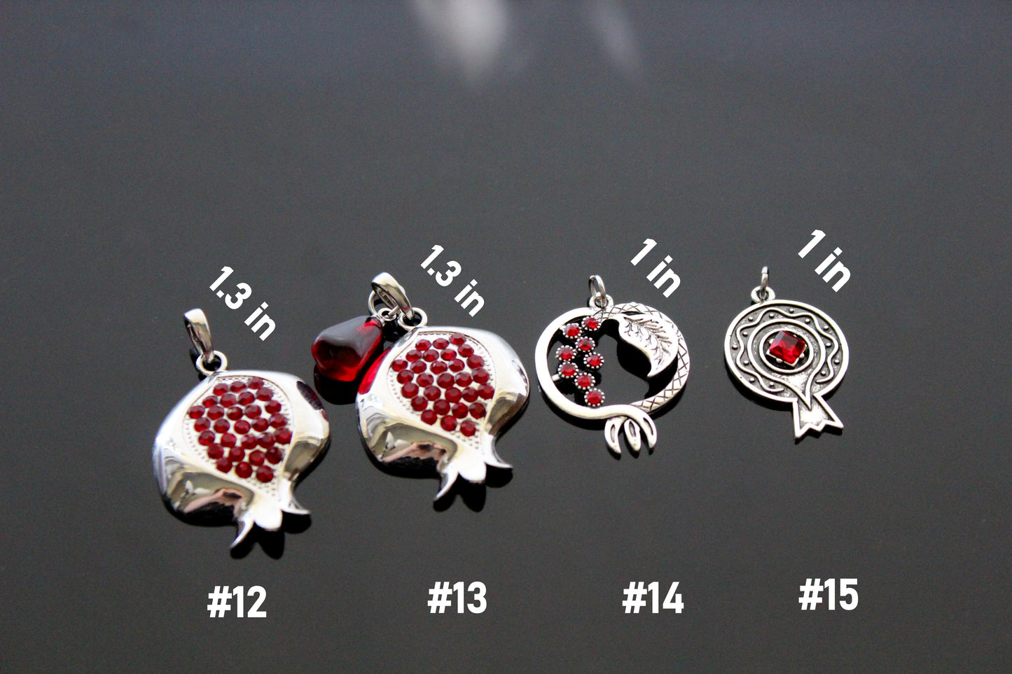 Pomegranate charms for jewelry making