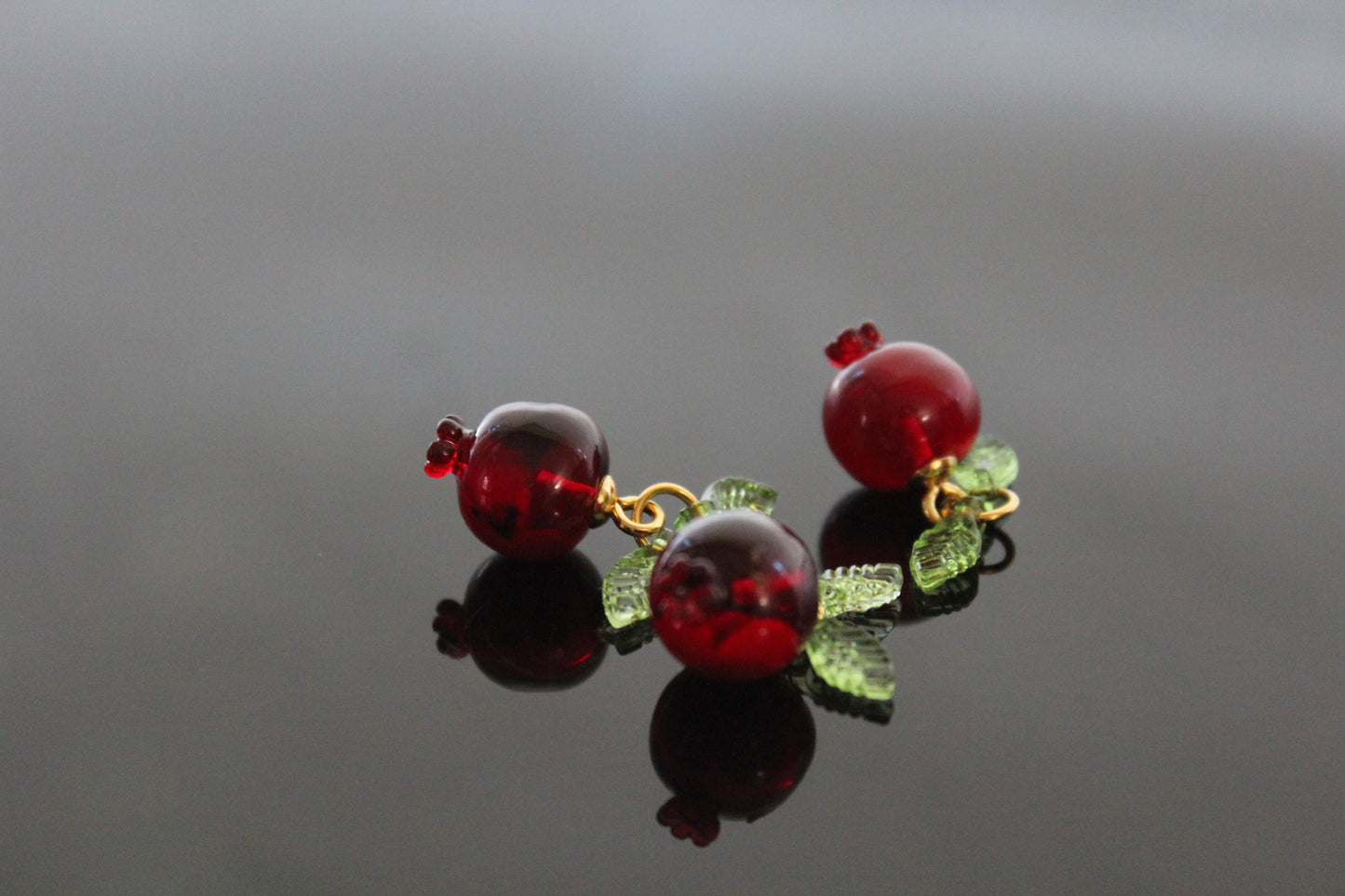 Bulk Dark red resin pomegranate charms for jewelry making