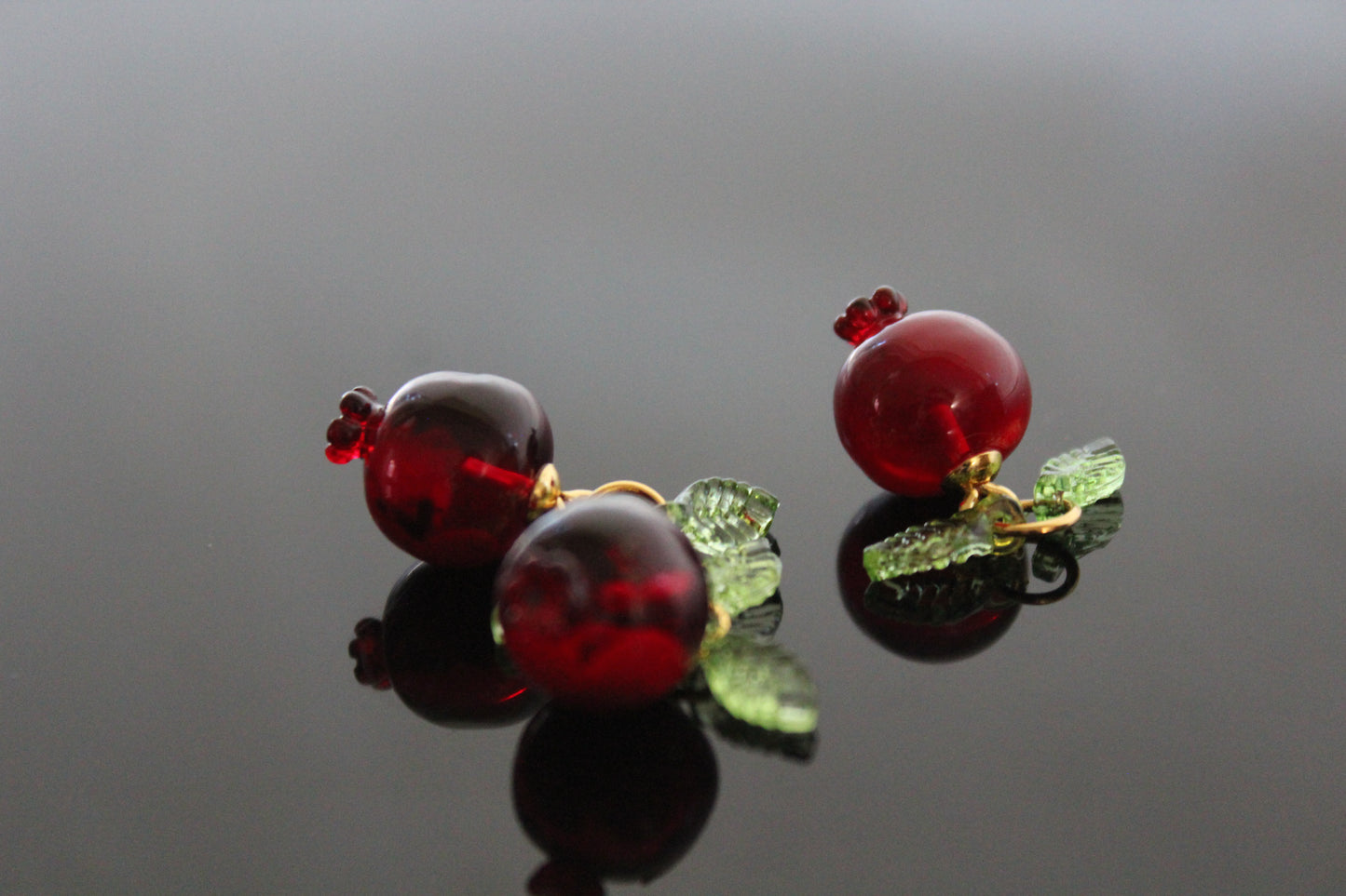 Bulk Dark red resin pomegranate charms for jewelry making
