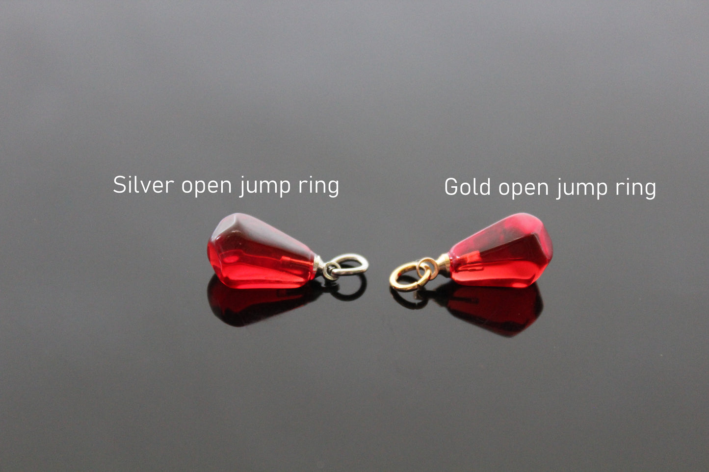 Bulk transparent red resin pomegranate seeds charms for jewelry making