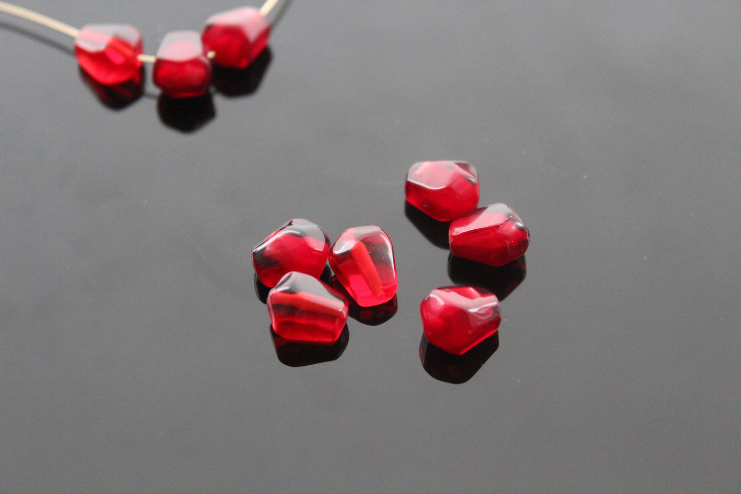 5, 10, 15, 20 ... Pc  Loose  Red Pomegranate Resin Seed Beads, Resin charms for jewelry making