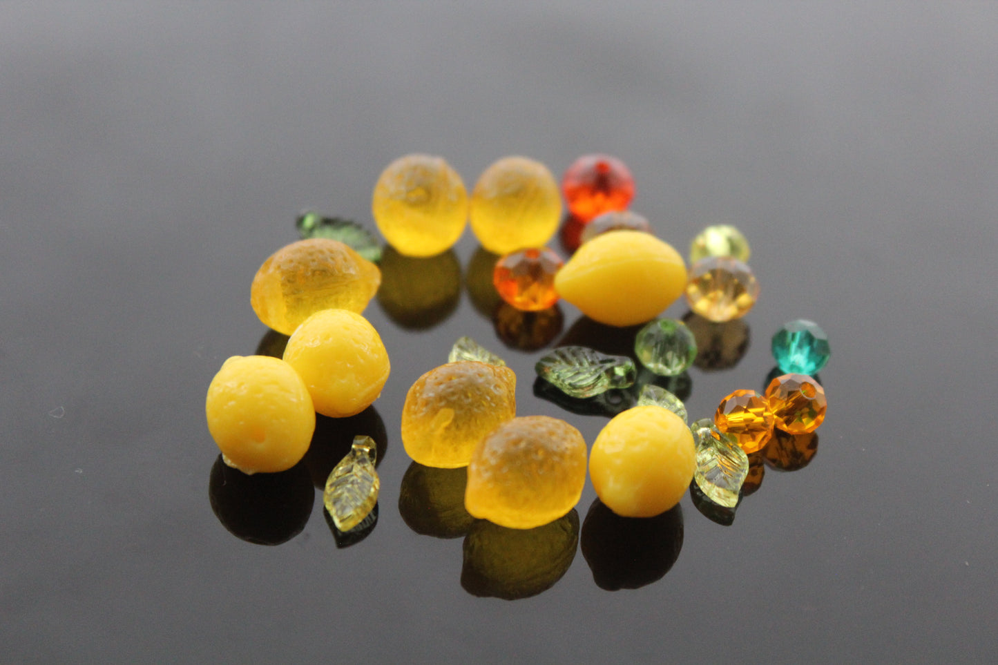 Lemon charms for jewelry making , Ready to make jewelry findings