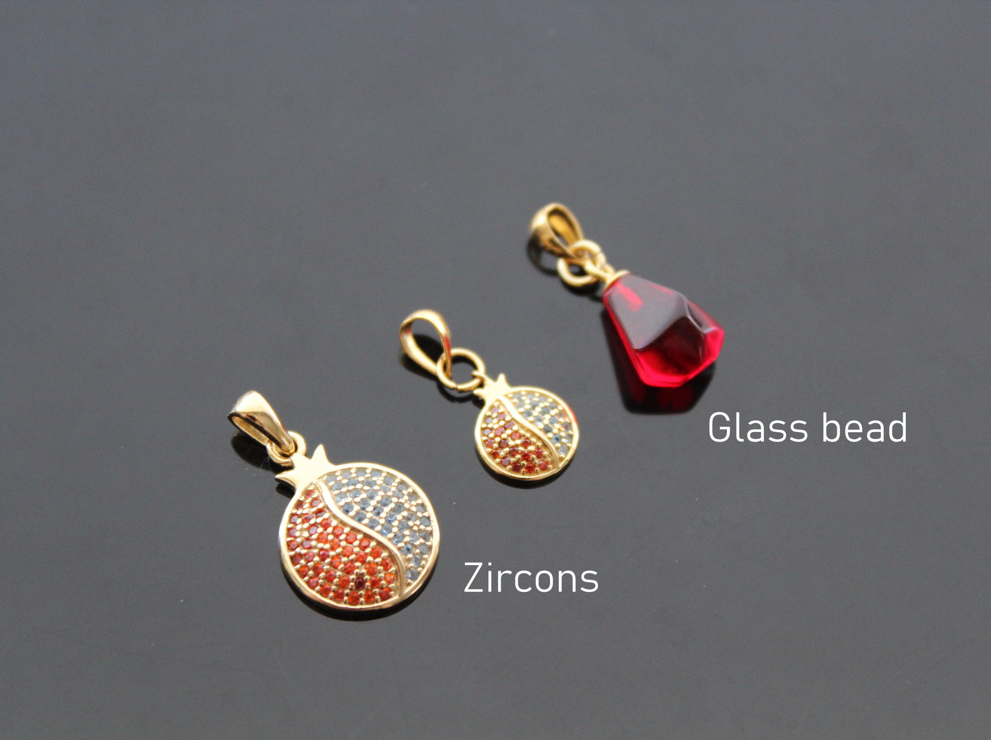 925 Serling silver pomegranate pendant findings for jewelry making