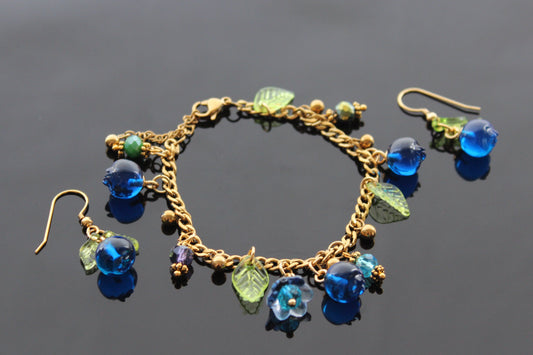 Resin blueberry jewelry set