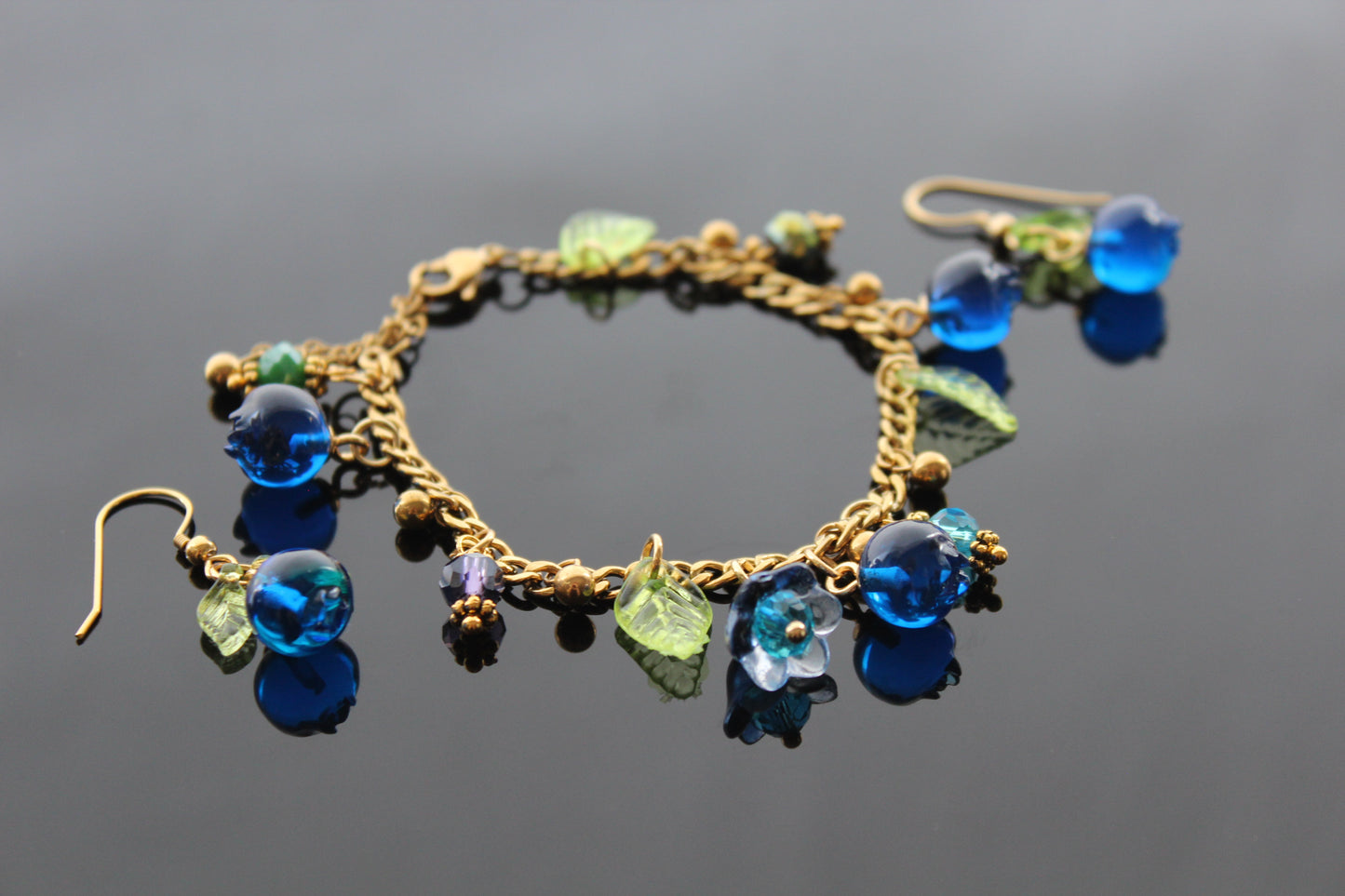 Resin blueberry jewelry set