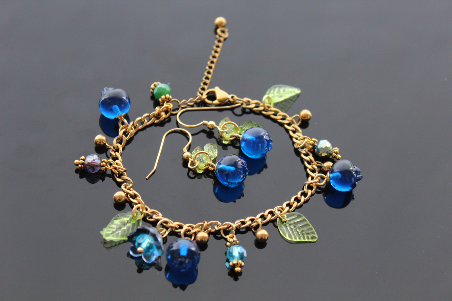 Resin blueberry jewelry set