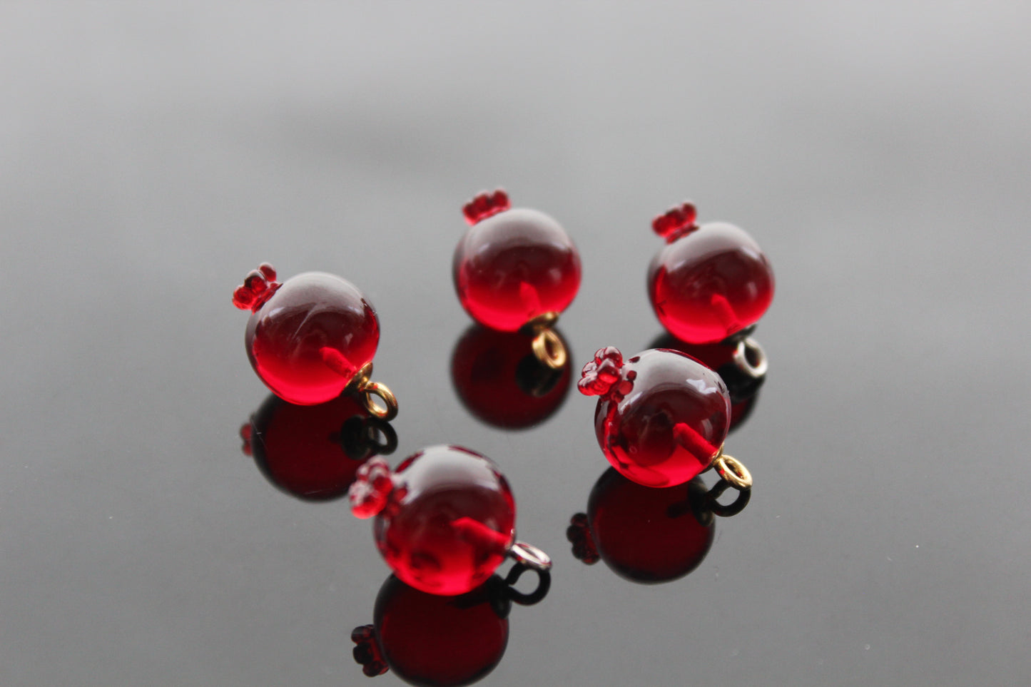 Bulk Dark red resin pomegranate  charms for jewelry making