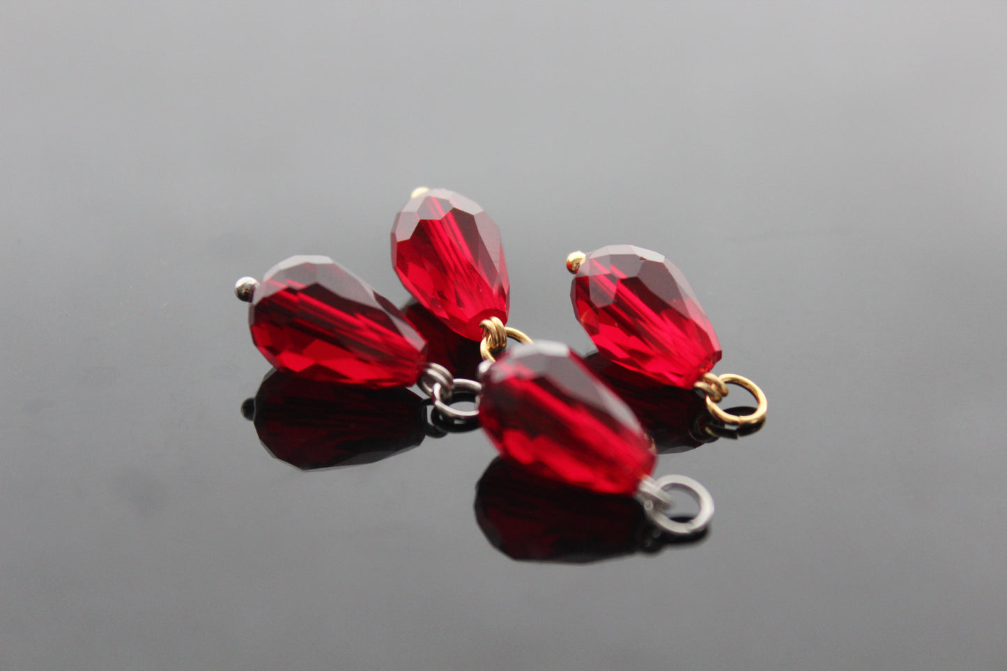 Set of 3, 5, 10, 20  faceted glass drop  shape beads