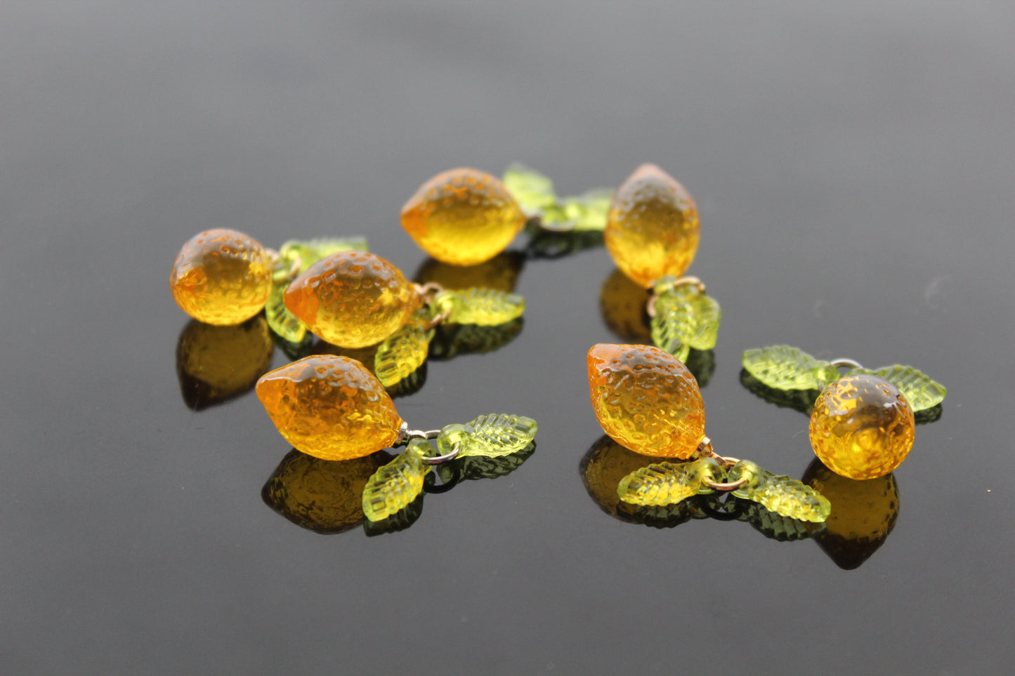Bulk Resin Lemon charms for jewelry making , Ready to make jewelry findings