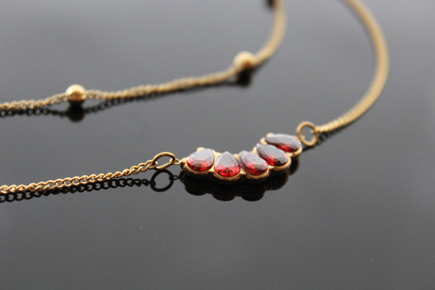 Natural Garnet Layered Necklace