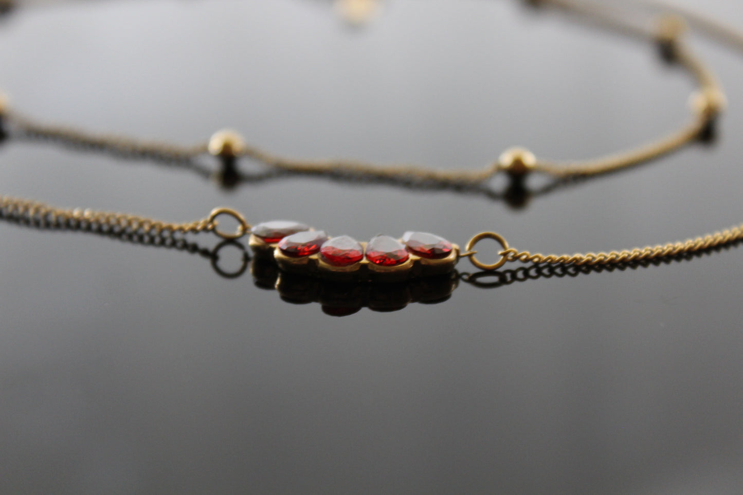 Natural Garnet Layered Necklace