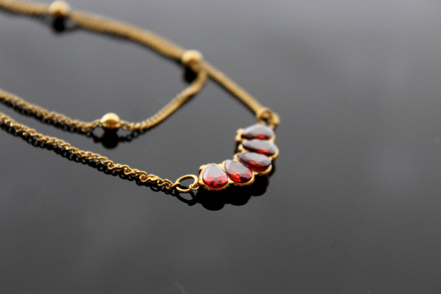 Natural Garnet Layered Necklace