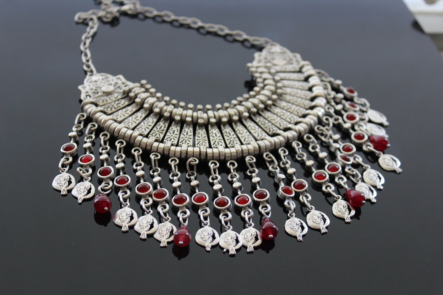 Antique silver Armenian traditional  necklace with earrings