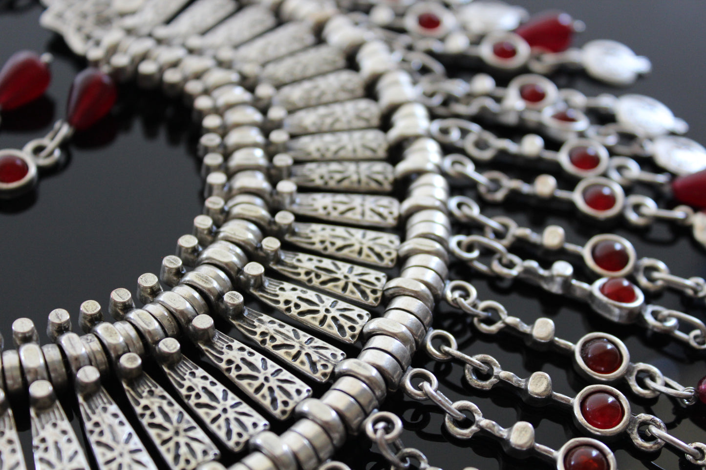 Antique silver Armenian traditional  necklace with earrings