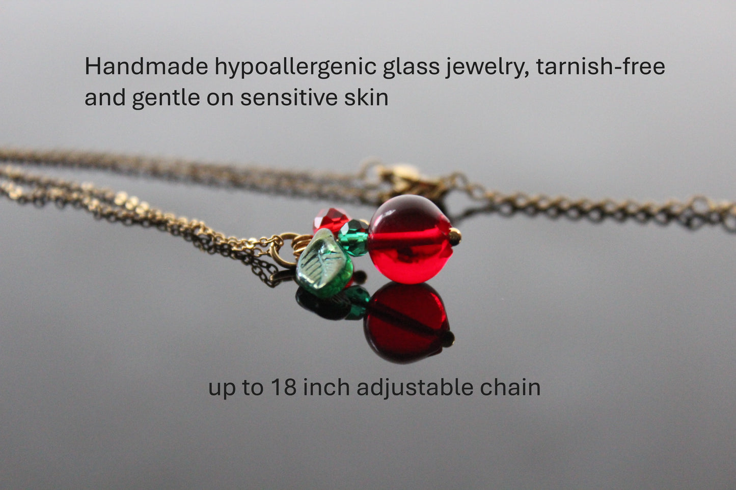 Winter Berry Handmade Necklace Hypoallergenic and Non tarnish
