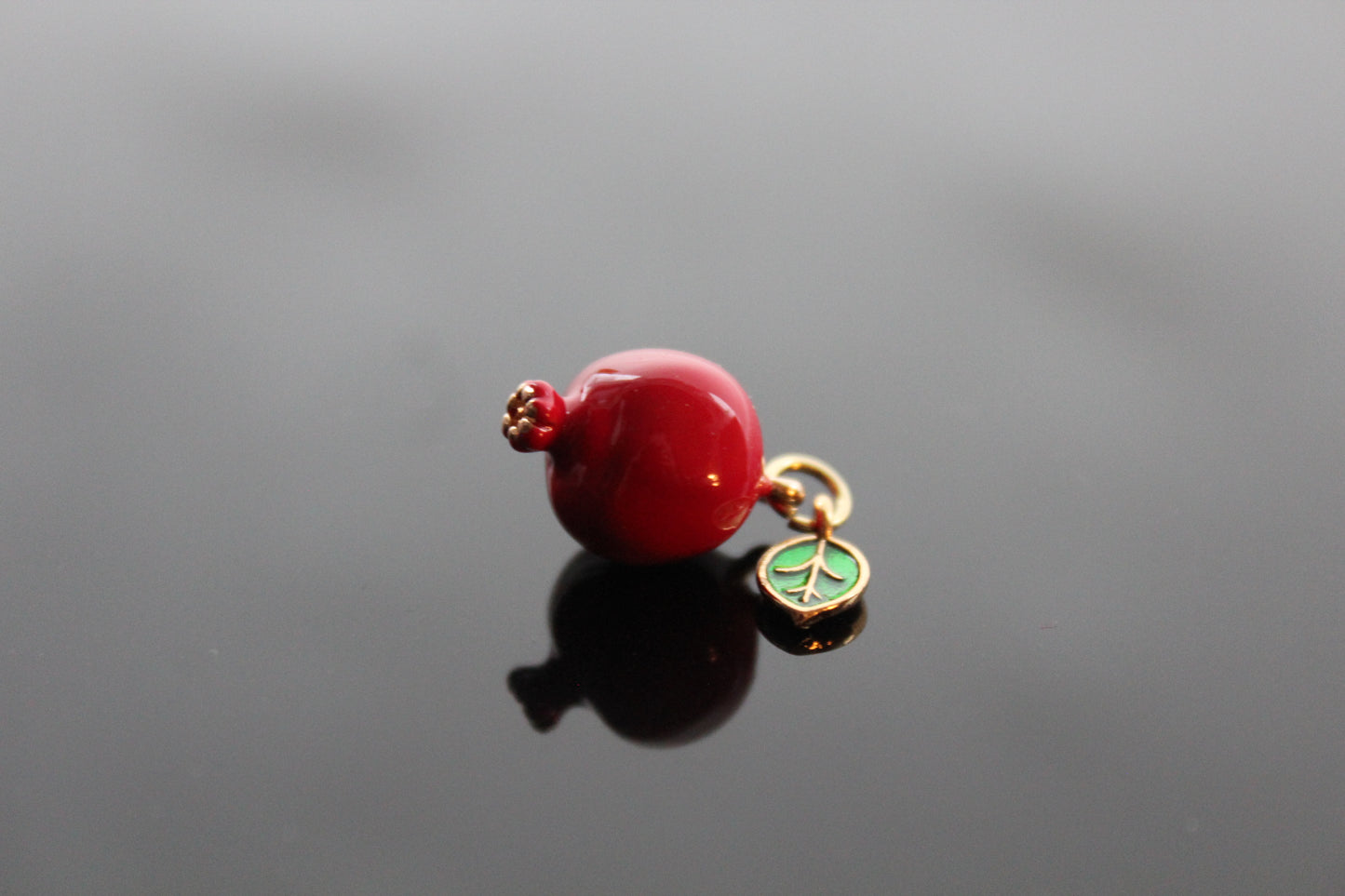 Enamel high quality pomegranate charm for jewelry making