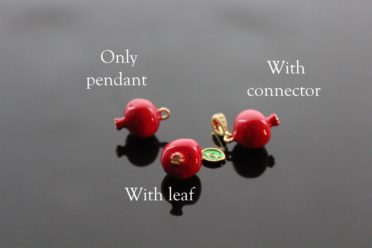 Enamel high quality pomegranate charm for jewelry making