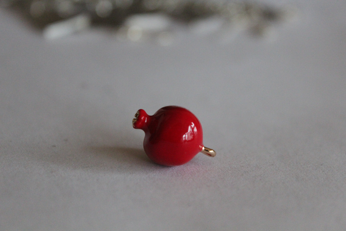Enamel high quality pomegranate charm for jewelry making