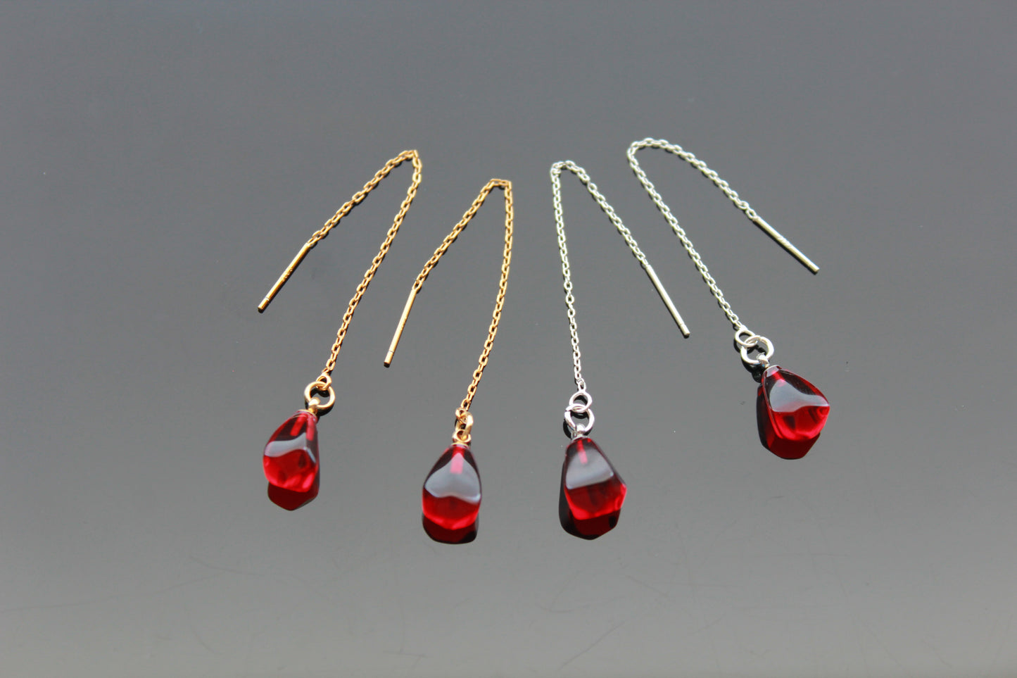 925 Sterling silver pomegranate seed jewelry with glass beads