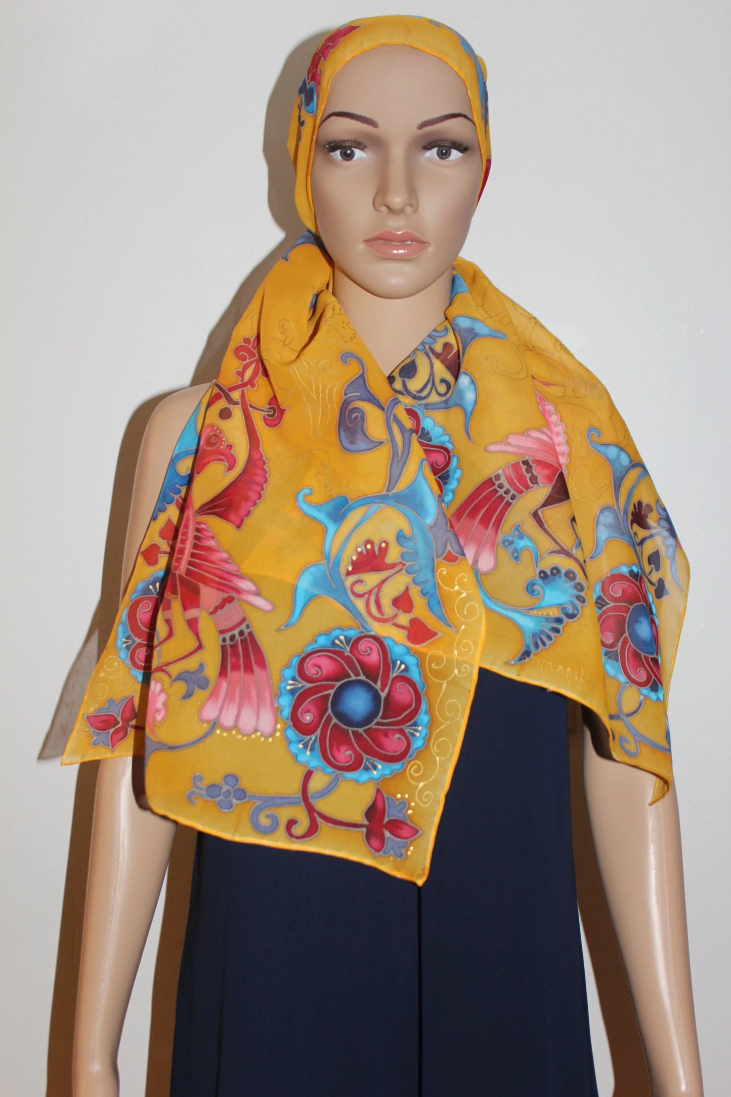 Hand painted Armenian miniature scarf