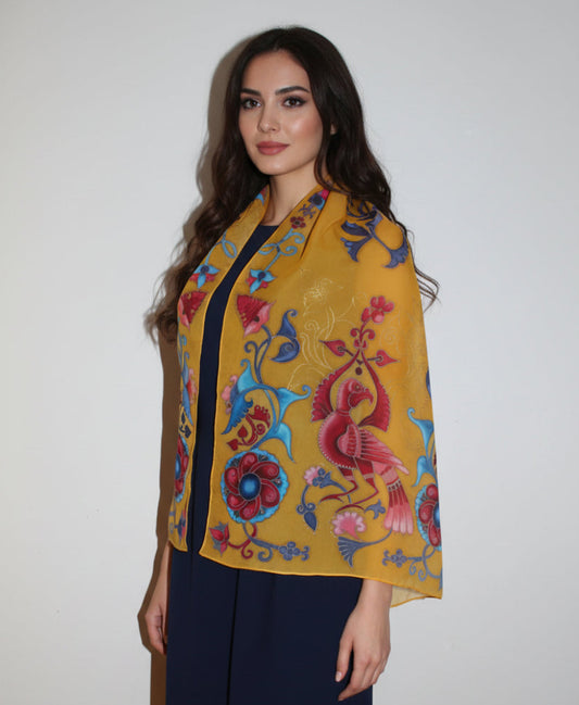 Hand painted Armenian miniature scarf