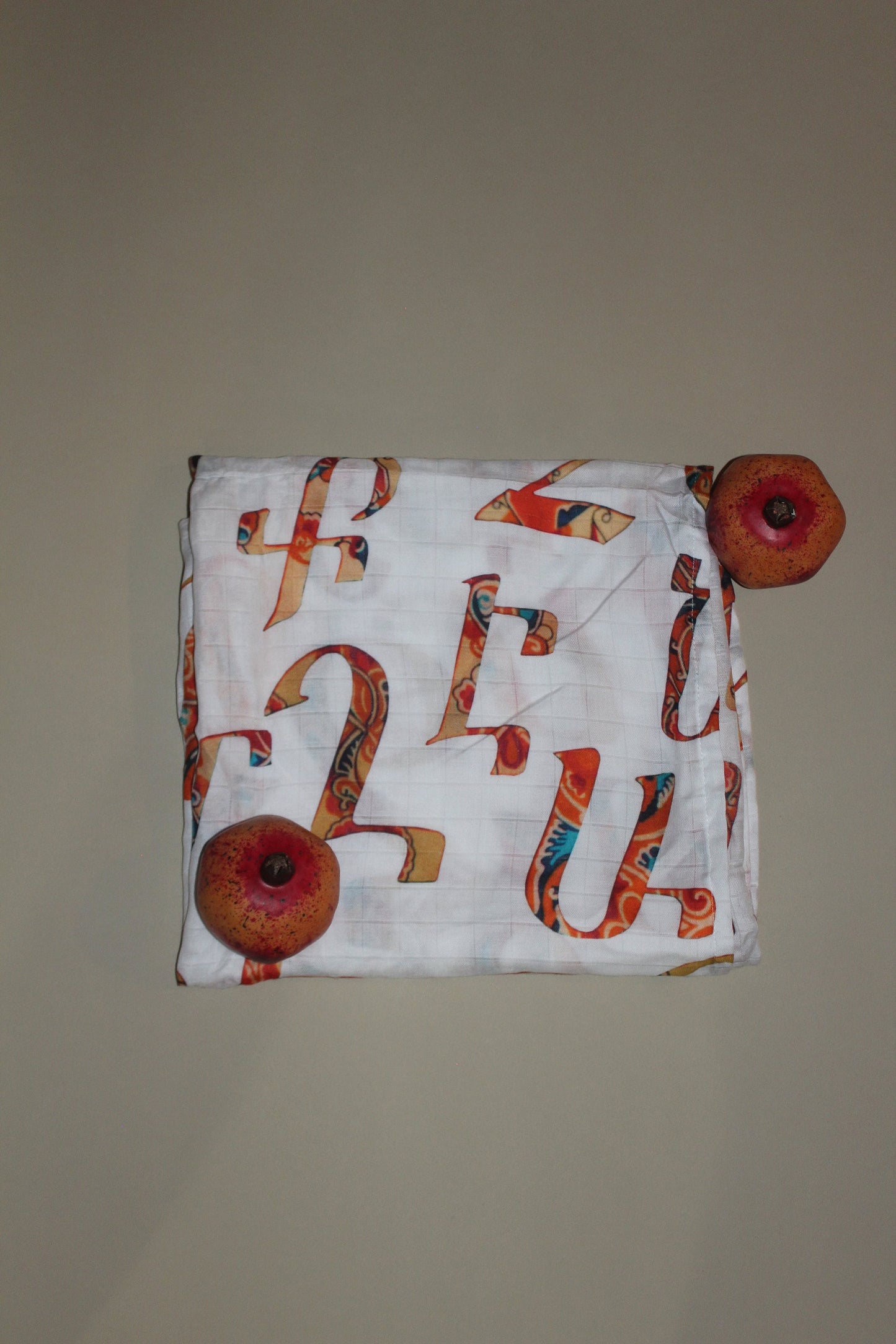 52-50 in newborn blanket  Armenian letter Alphabet   pure cotton muslin swaddle prewashed