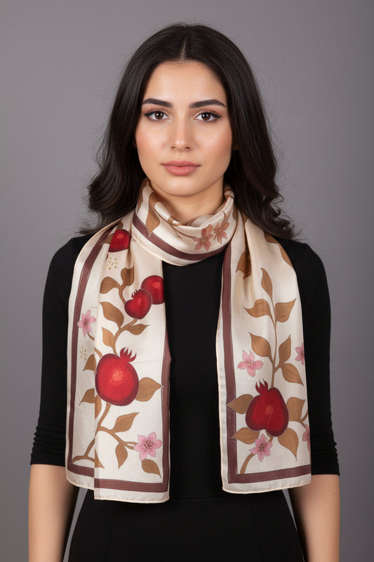 Hand painted silk scarf