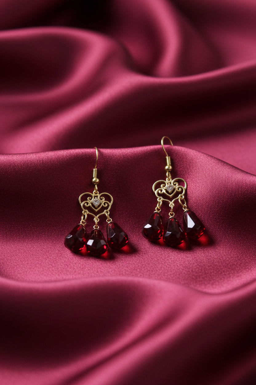 14K Gold plated stainless steel  handmade pomegranate earrings