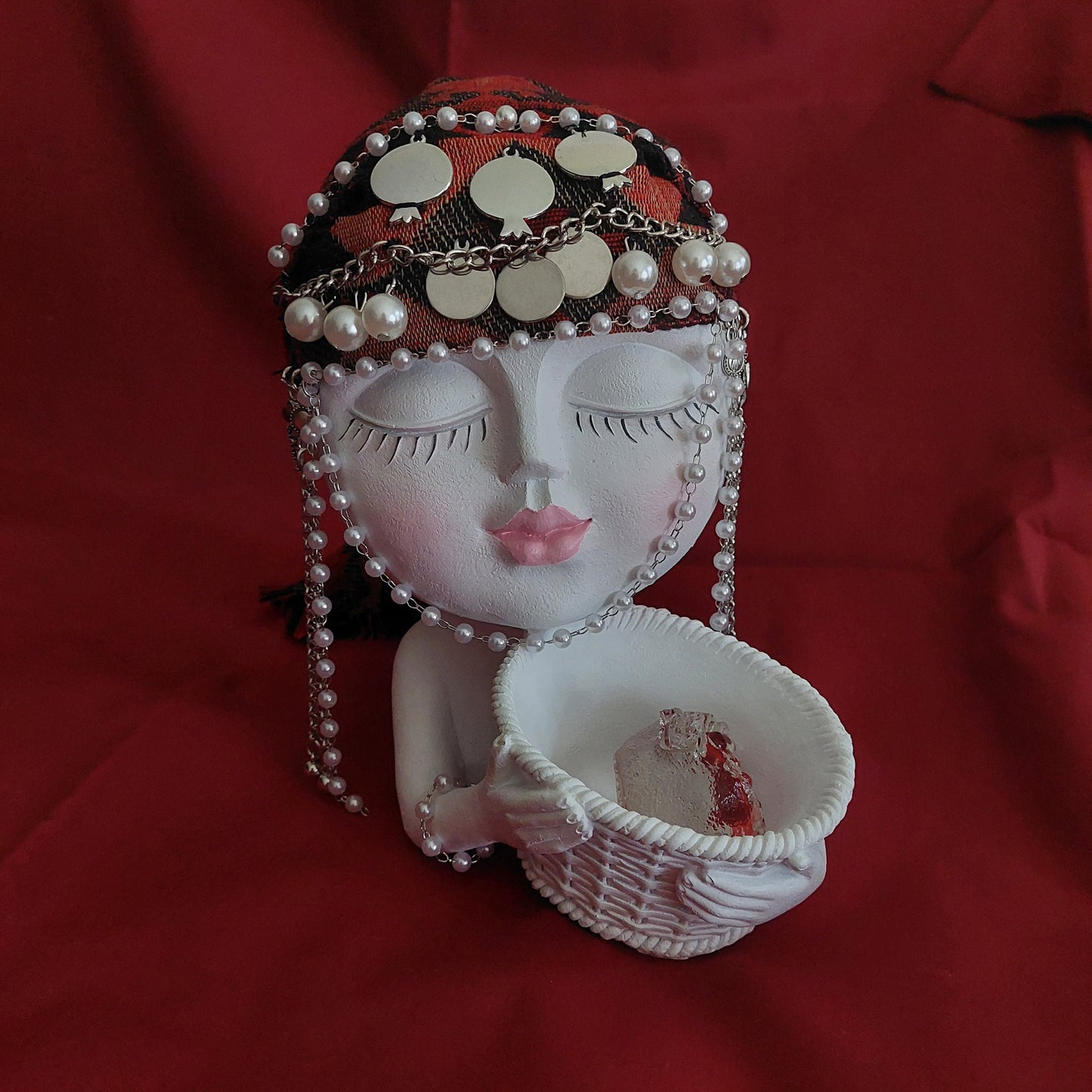Girl with Armenian taraz Armenian home décor
