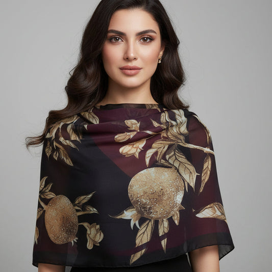 Pomegranate scarf high quality silk feeling chiffon  scarf 35-35 in