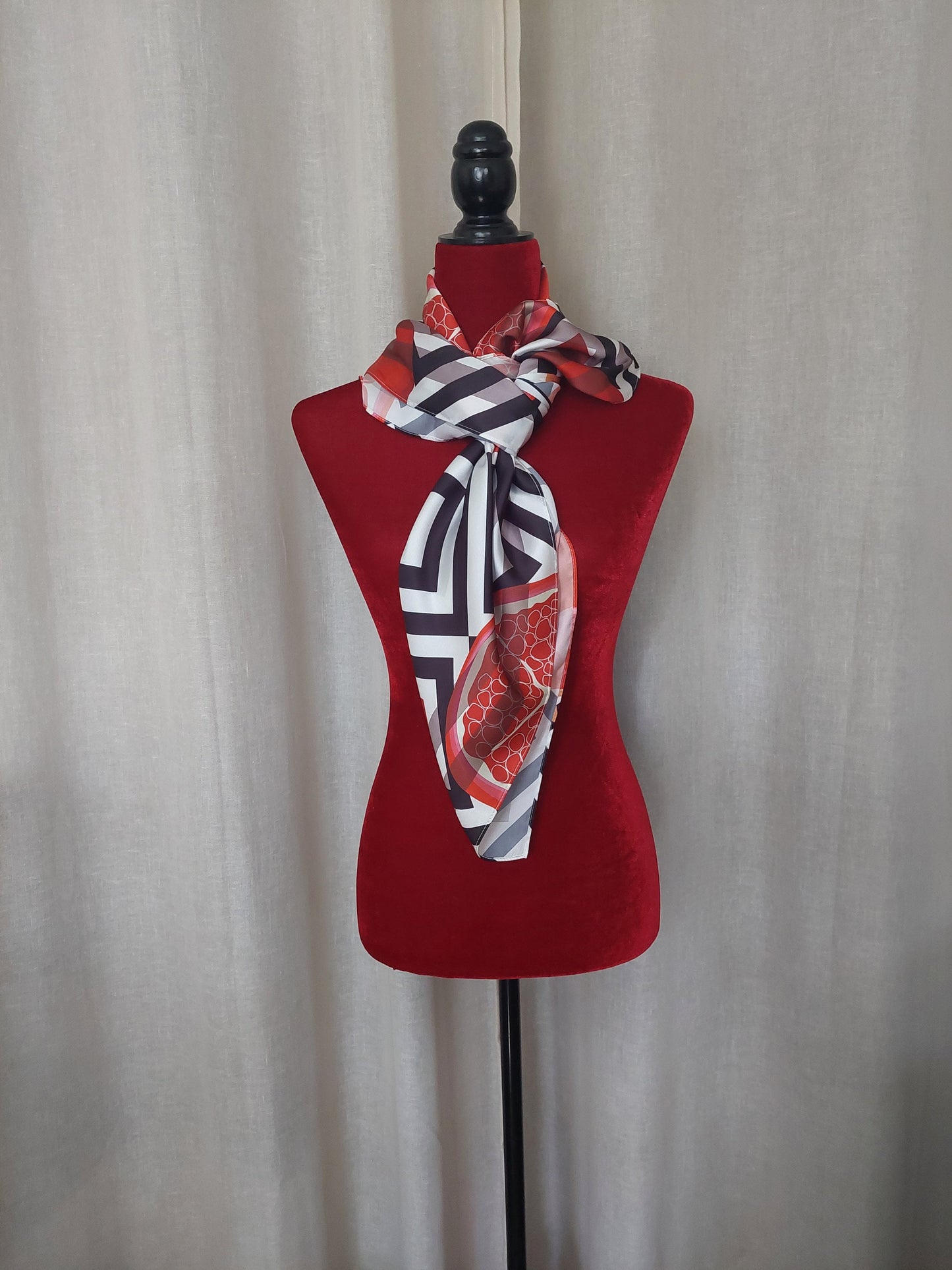 Pomegranate scarf high quality silk feeling satin  scarf