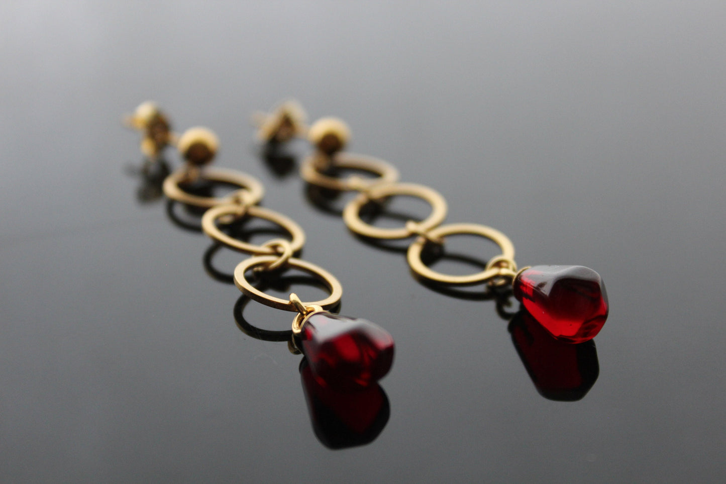 18K gold plated stainless steel handmade  non tarnish pomegranate resin seeds jewelry set (Copy)