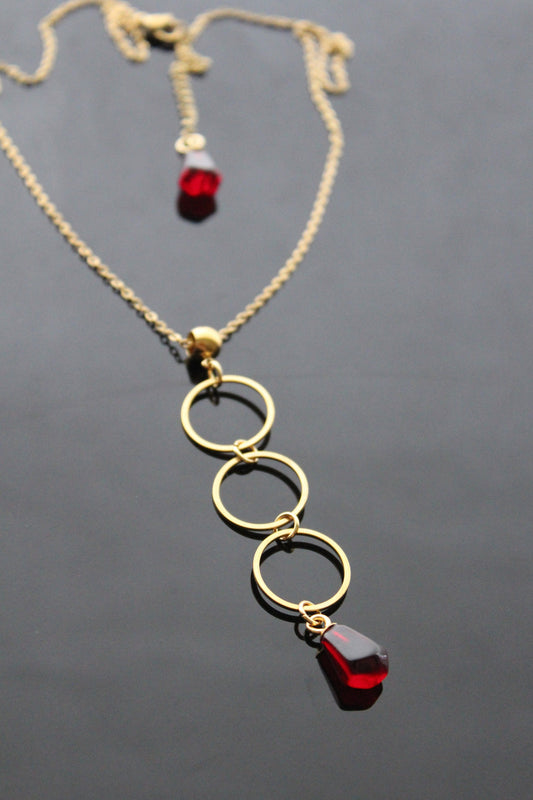18K gold plated stainless steel handmade  non tarnish pomegranate resin seeds jewelry set (Copy)