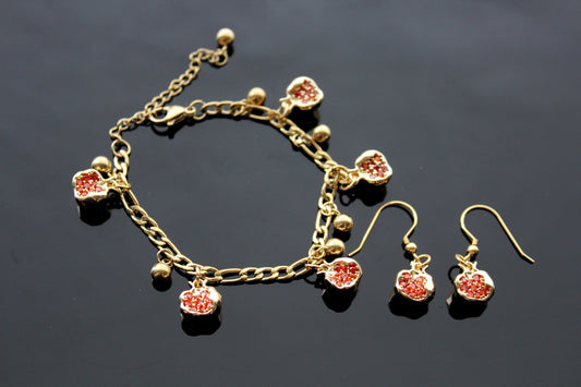 14K gold plated stainless steel non tarnish small delicate  pomegranate jewelry