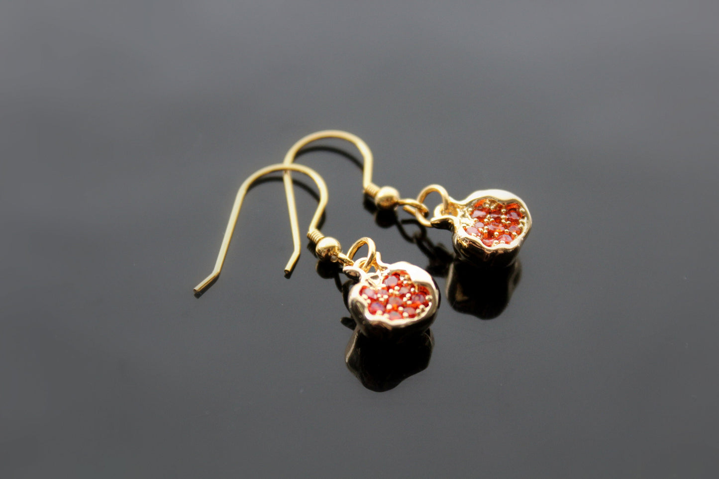 14K gold plated stainless steel non tarnish small delicate  pomegranate jewelry