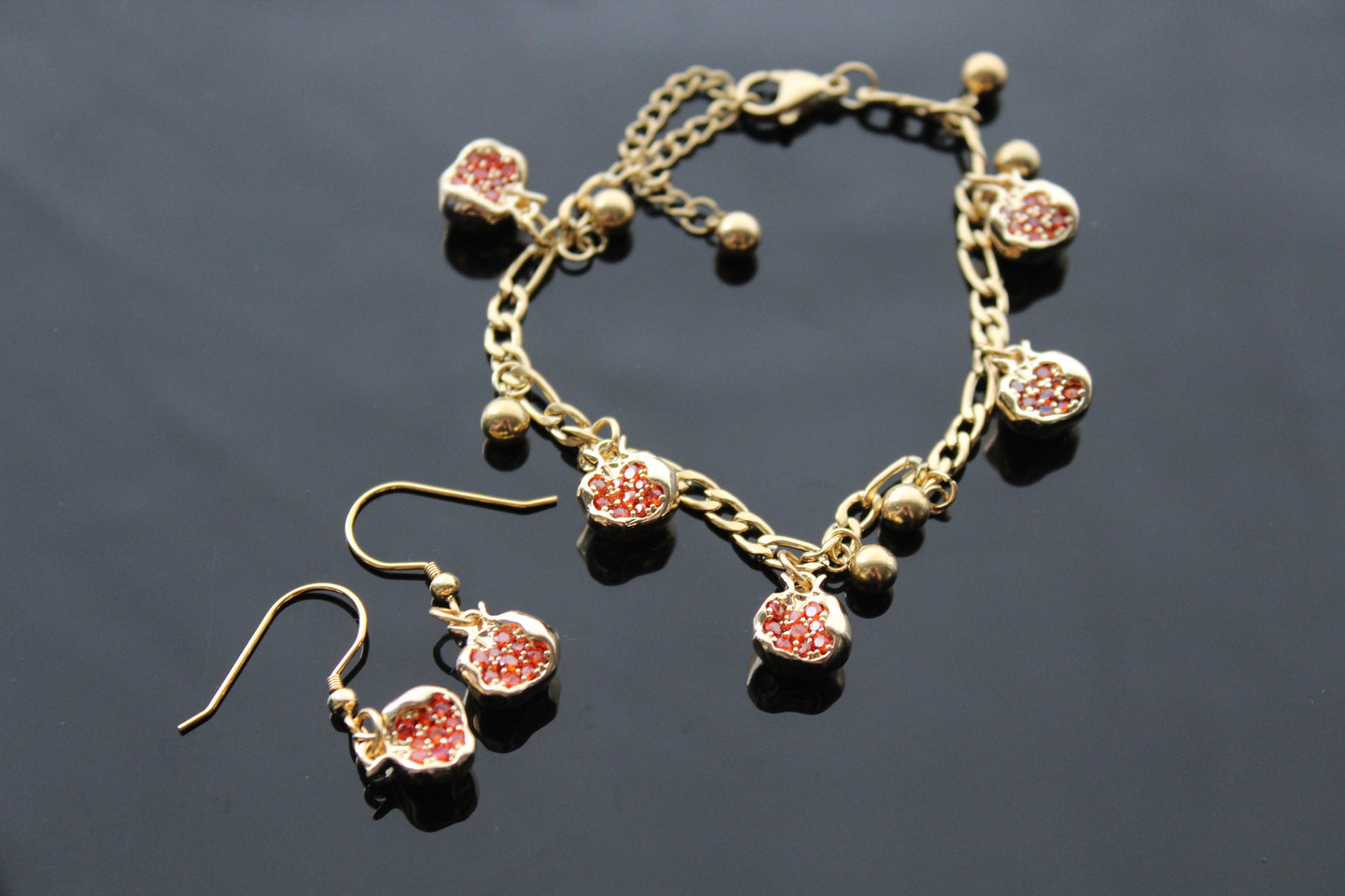 14K gold plated stainless steel non tarnish small delicate  pomegranate jewelry