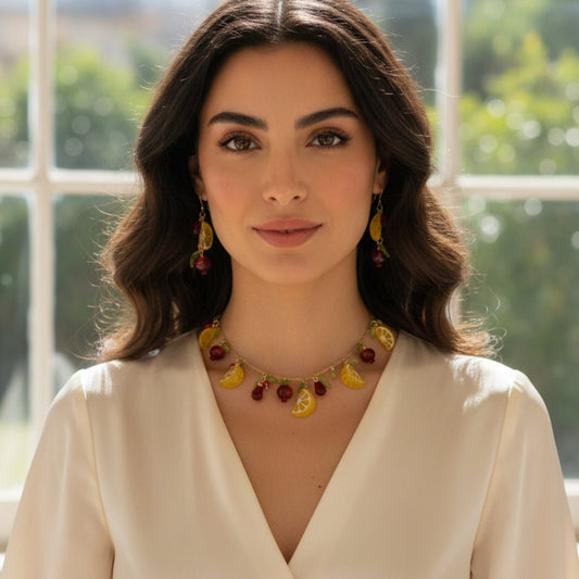 Lemon pomegranate summer jewelry
