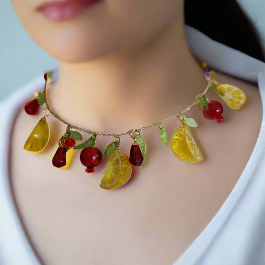 Lemon pomegranate summer jewelry