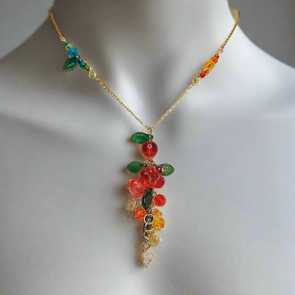 Glass pumpkin jewelry set