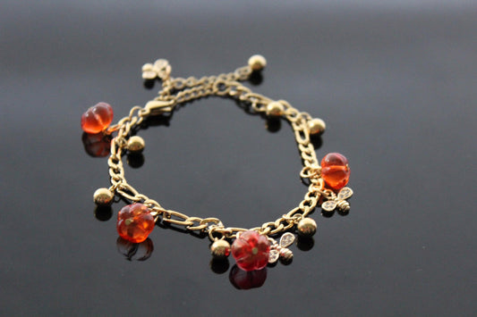 Pumpkin jewelry set with little bees