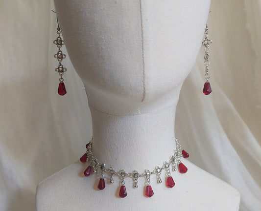 Handmade pomegranate jewelry set